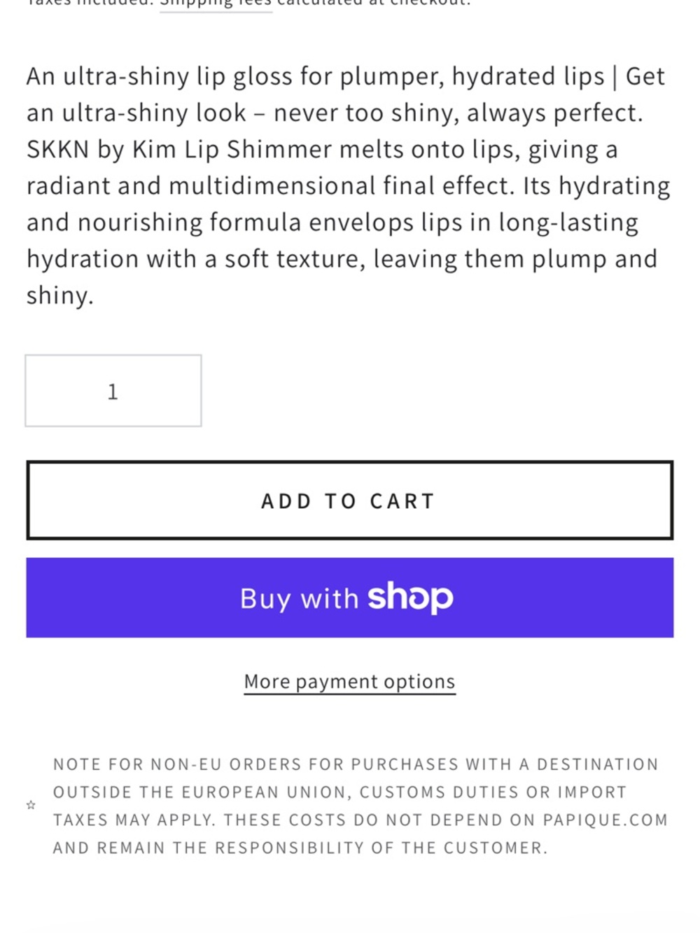 SKKN by Kim Nude Brown shimmer Lip Gloss - Picture 2 of 2